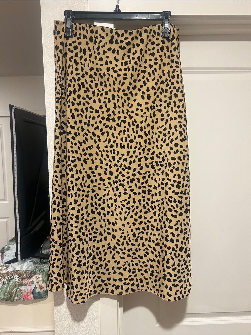 Sanctuary Tan and Black Leopard Print Midi Skirt